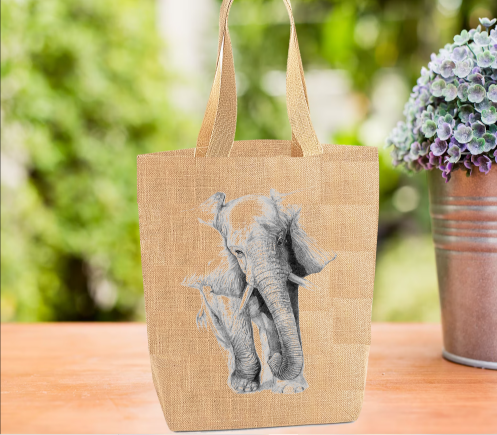 Elephant Tote Bag, Elephant Bag, Personalised Tote Bag